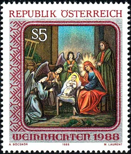 Austria 1988 Christmas Nativity Paintings Painters Art Greetings 1v MNH