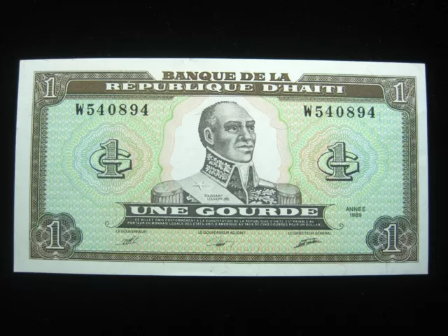 HAITI 1 Gourde 1989 D'HAITI UNC 894# BANK CURRENCY BANKNOTE MONEY