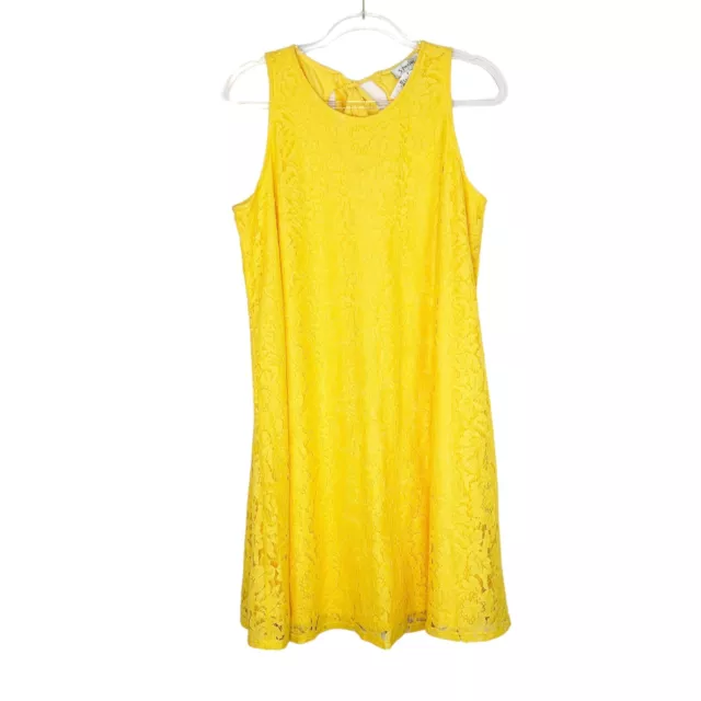 NEW 5 Twelve Yellow Lace Dress Womens Size Large Neiman Marcus