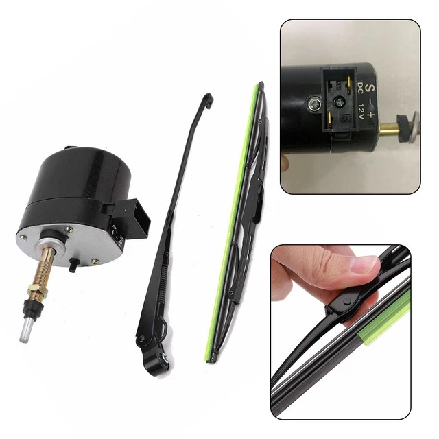 Moteur D'essuie-glace Universel 12V Avec Balai - 105° - Compatible Tracteur, Jeep, Camping-car, Bateau