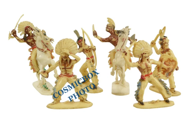 FIGURINE STARLUX - LES INDIENS - CHEF INDIEN ASSIS : COIFFE ROUGE