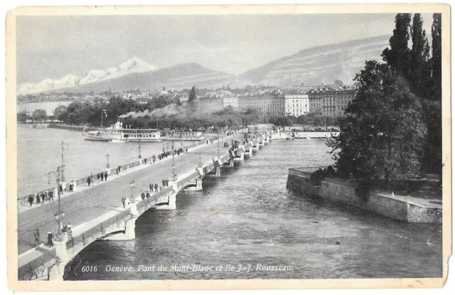 GENÈVE Suisse - Pont du Mont Blanc CPA animée écrite à Mr Kuller Nîmes en 1911