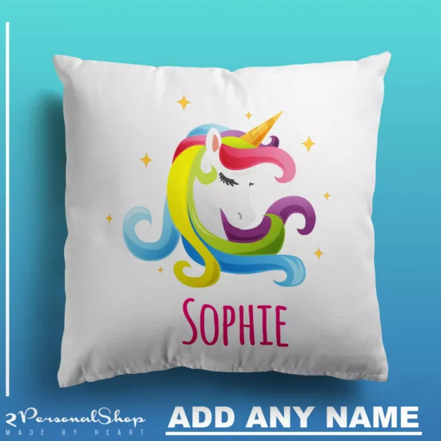 Personalizzato Unicorno Cuscino Federa Custodia Cover Regalo Bambina