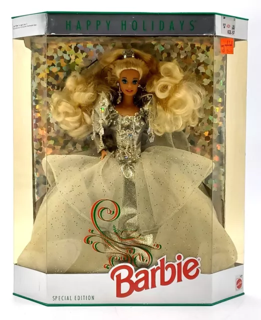 1992 Happy Holidays Barbie Bambola - Bionda/Edizione Speciale, Mattel 1429/N.fB