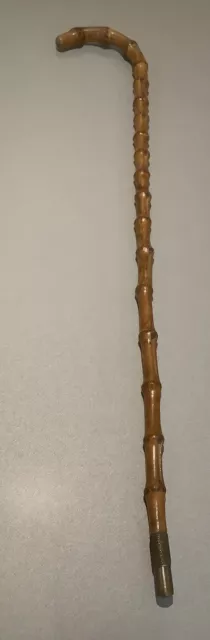 Antique Early 20th Century Whangee Bamboo Semi Flexible Walking Stick / Cane 33”