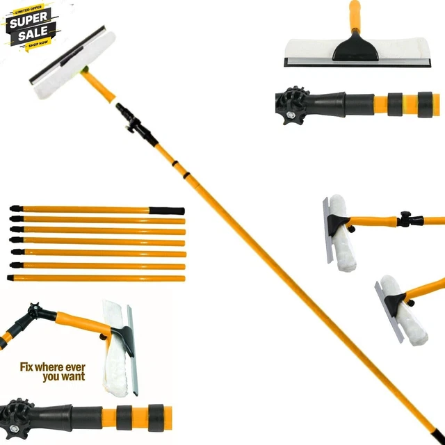 Window Squeegee Large LARGE TELESCOPIC WINDOW Squeegee Heavy Duty Extendable Pole Window ...