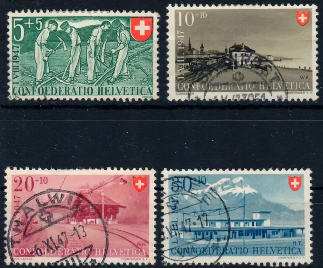 Schweiz 1947 - "Pro Patria" MiNr. 480 bis 483 gestempelt