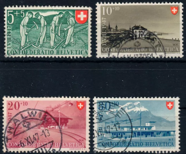 Schweiz 1947 - "Pro Patria" MiNr. 480 bis 483 gestempelt