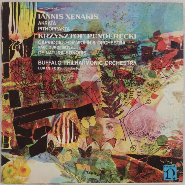 IANNIS XENAKIS: Akrata, Penderecki Lukas Foss LP Nonesuch H-71201 LP NM Vinyl