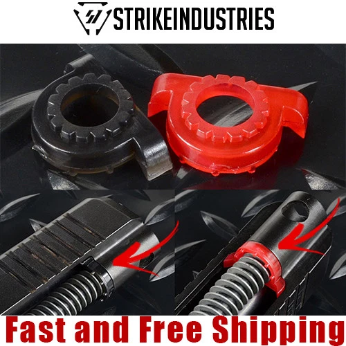 New Shock Buffer Recoil Tamer Pair For Glock 17, 19, 22, 23, 31, 32 Gen 1-3 – Red/Black Polymer 8 thumbnail image