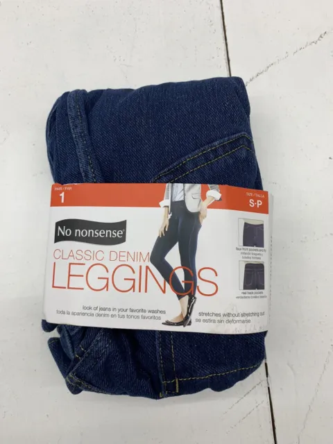 NEW NO NONSENSE Womens Leggings Cotton Stretch Black Sz Large (12-14)