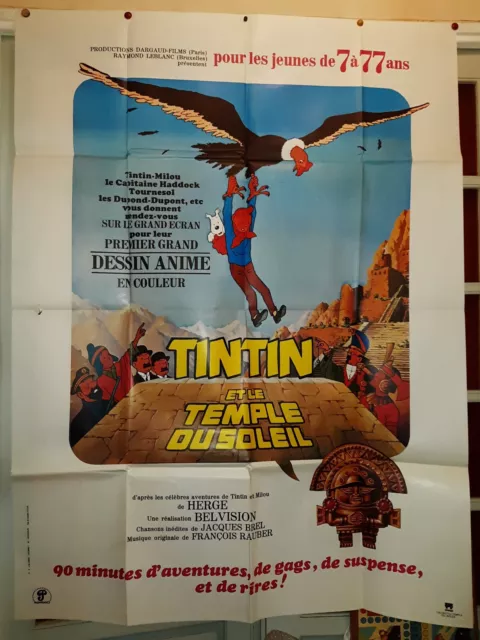 Affiche de cinéma Tintin et le temple du soleil 120x160 cm