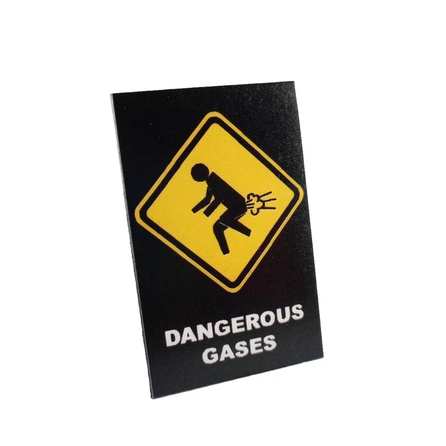 FART DANGEROUS GASES Fridge Warning Funny Sign Comedy Black 11