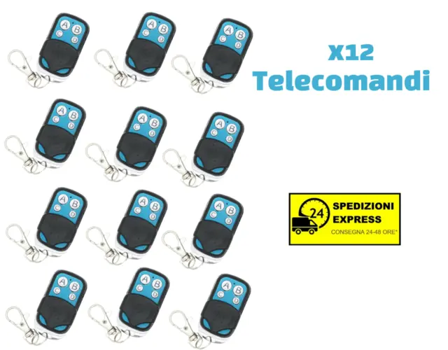 Telecomando Universale Auto Per Cancello Garage Serranda 433,92 Mhz 12 Telecoman