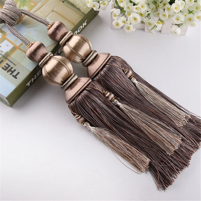 1 Pair Curtain Braided Rope Tassels Tiebacks Tie Backs Lantern Ball Decor 4