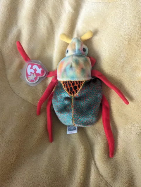 Ty Beanie Baby SCURRY the Beetle mit ETIKETT 2000 im Ruhestand (Badewanne)