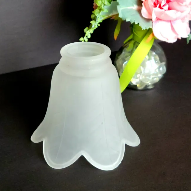 Tulip Bell Flower Shaped Frosted Glass Vintage Drop Lamp Shade Deco 