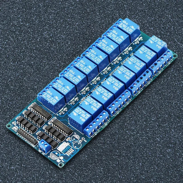 Relay Module LED Indicator Relay Interface Board with Optocoupler (16 Channel 5V