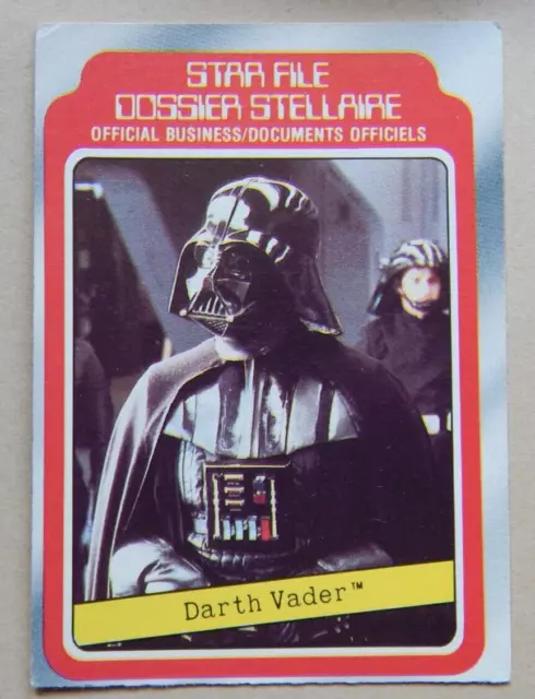 Star Wars The Empire Strikes Back ,,Darth Vader ,, Vintage 1980 Topps Gum Card