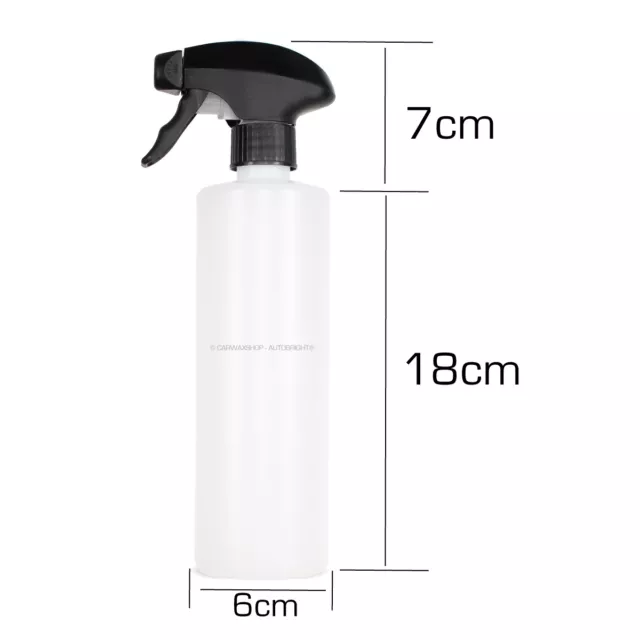 5x500ml HDPE mattierte Kunststoffflasche mit Trigger Spray Autoreinigung Detailierung 2