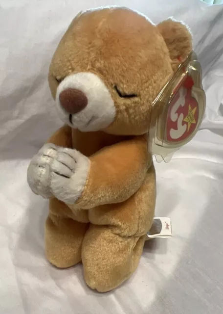 Retired 1998 Ty Beanie Baby "Hope" the Praying Bear with Rare Tag Errors