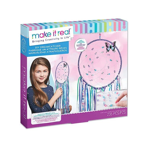 Make it Real DIY Dreamcatcher Arts and Crafts Kit Hoop Strings Ribbons Beads