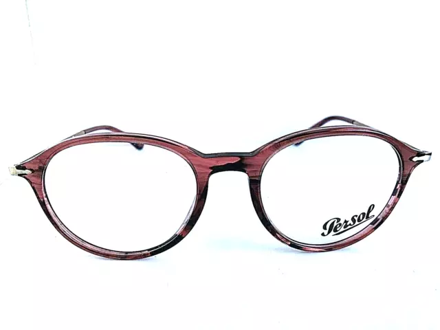 New Persol 3125-V 1054 51mm Rx Round Brown Men's Eyeglasses Frame Italy