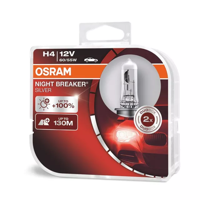 OSRAM NIGHT BREAKER SILVER 64193NBS-HCB H4 Car Headlight 60/55W P43t x2