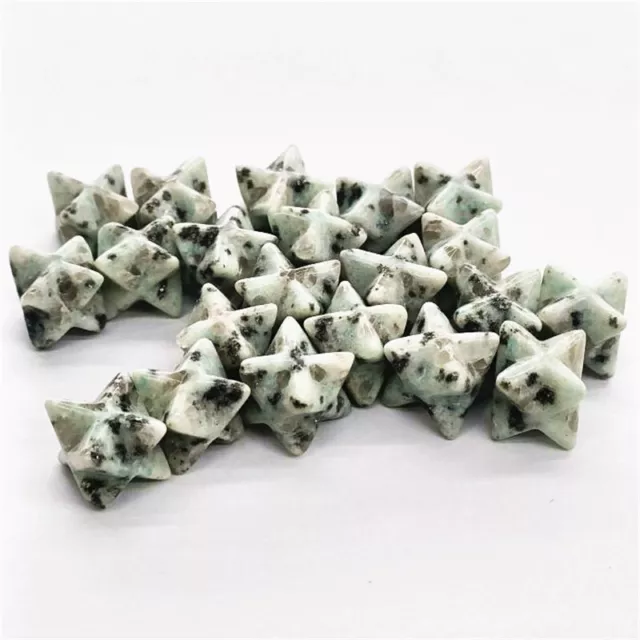 20x Wholesale Natural Lotus Jasper Stone Merkaba Star Skull Reiki Healing