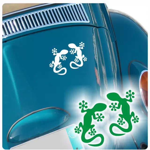 Autoaufkleber Gecko Gekko Echse Auto Aufkleber Sticker Wohnmobil 2er SET A081