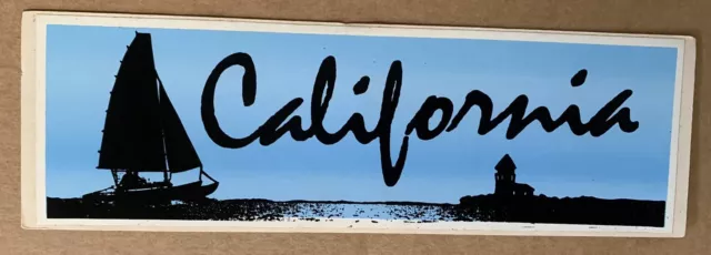 Vintage 80s California Boat Bumper Sticker Unused Sailing Sailboat 1980s Vtg