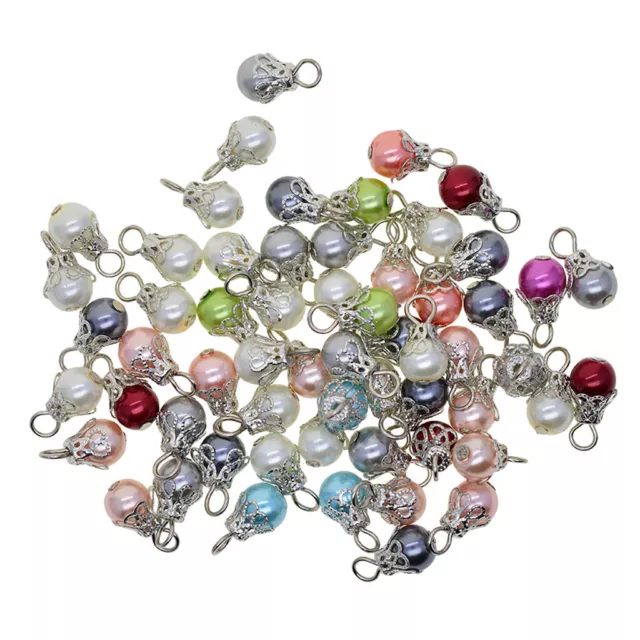 50x Perle Filigrane  Charms Anhänger Schmuck Machen Erkenntnisse DIY