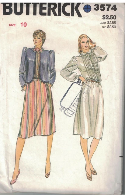 3574 Butterick Vintage SEWING Pattern Misses Loose Fitting Jacket Dress 1970s