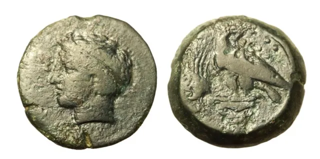 Sicily   Akragas. Circa 400-380 BC.  Æ Hemilitron