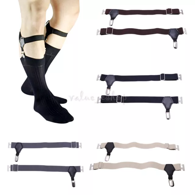 1Pair Adjustable Elastic Suspender Single Duck-Mouth Clip Men's Sock Garters