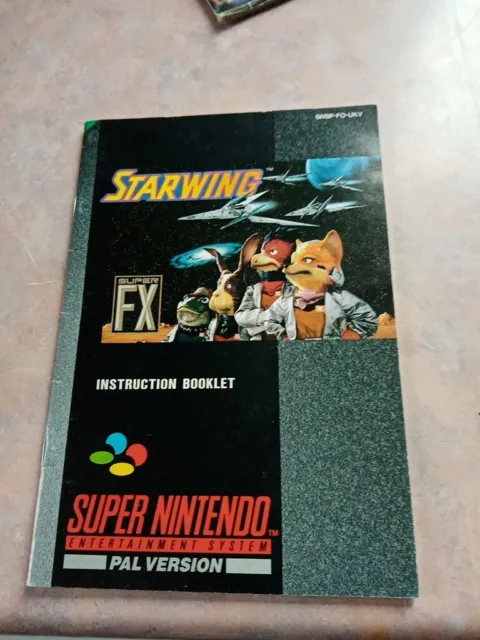 Starwing Super Nintendo SNES Manual ONLY