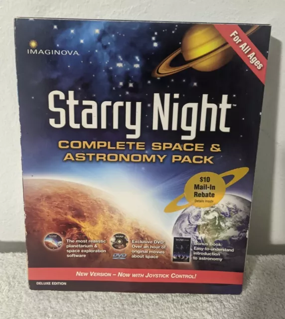 Sealed Starry Night Complete Space & Astronomy Pack Windows MAC DVD By Imaginova