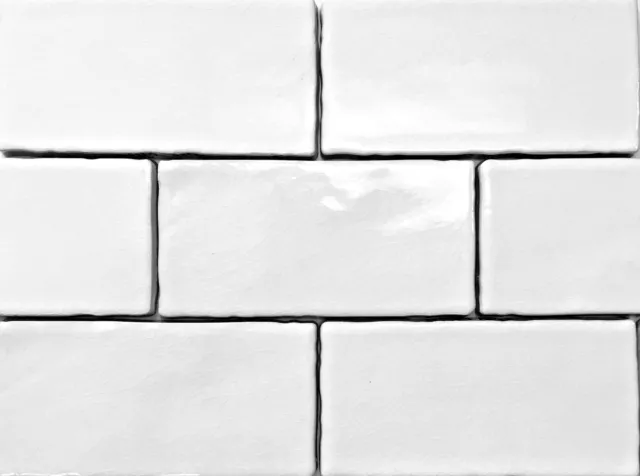 3x6 White Crackled Ceramic Tile, Wall and Backsplash Kitchen Bath (Sample order)