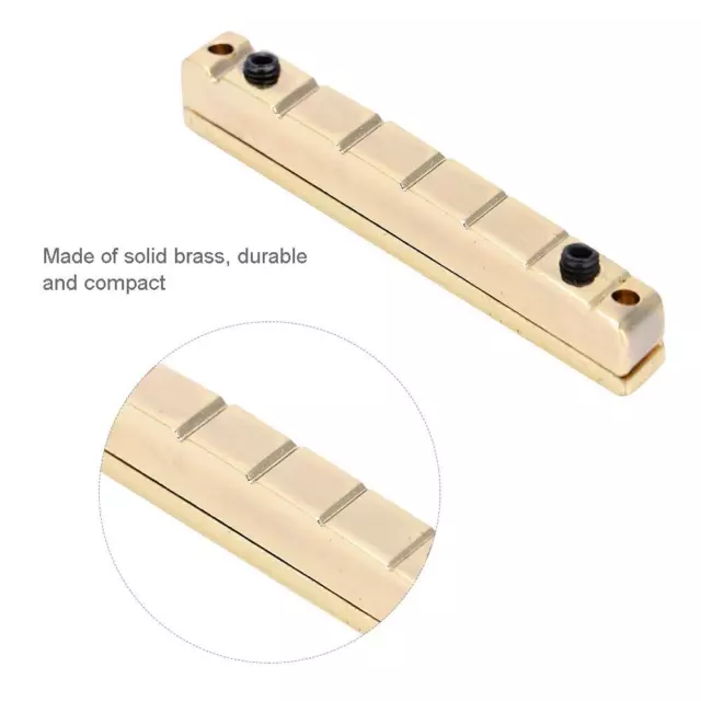 Brass Bridge Nut Slotted Replacement Part For 7-String Electric Bass Guitar