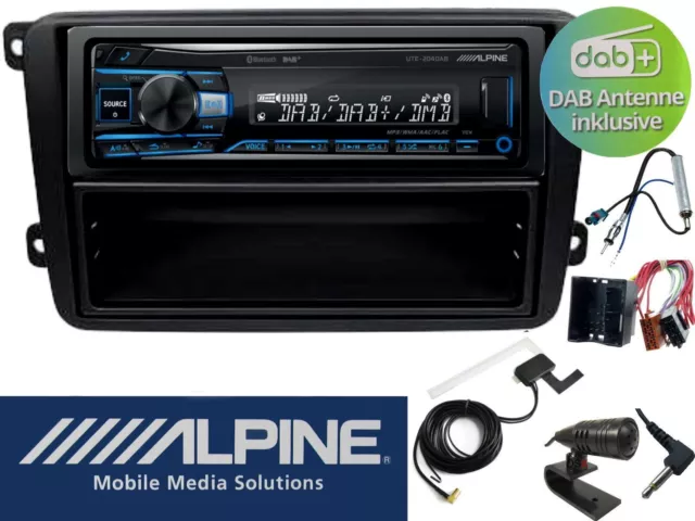 ALPINE UTE-204 USB Bluetooth Radio Digitalradio DAB+ Antenne inkl. für VW Touran