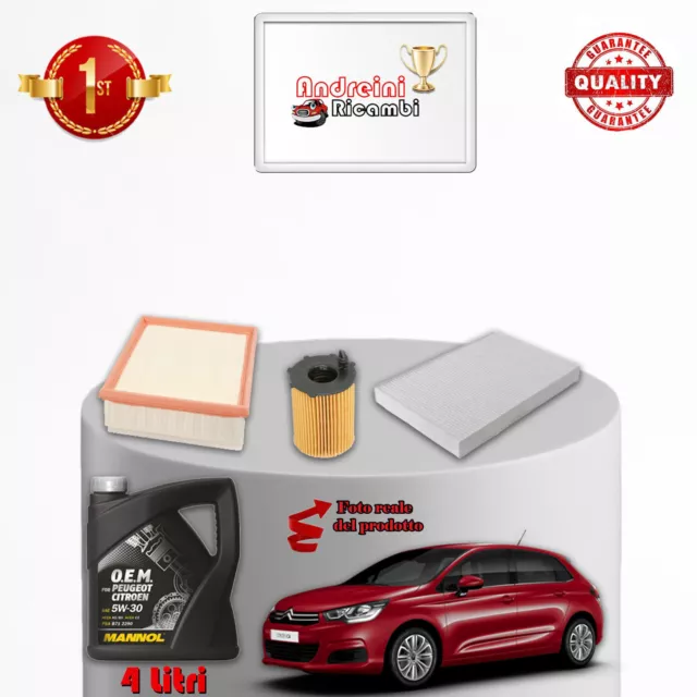 KIT TAGLIANDO FILTRI E OLIO CITROEN C4 II 1.6 BlueHDi 88KW 120CV 2015 ->