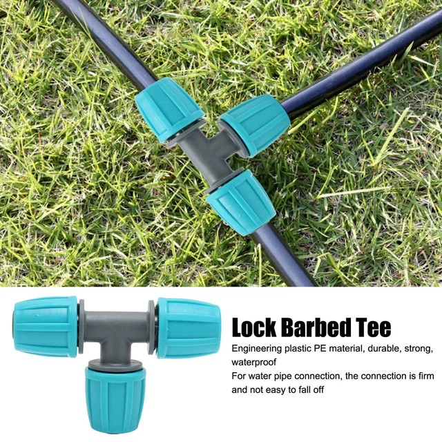 20PCS 16mm Tee Pipe Connector PE Irrigation Tubing Tee For Greenhouses Ga UK HEL
