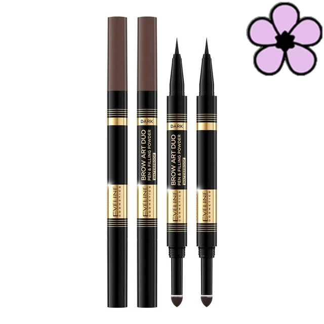 EVELINE BROW ART DUO 2in1 EYEBROW PEN AND POWDER WATERPROOF VEGAN 8g #03 DARK