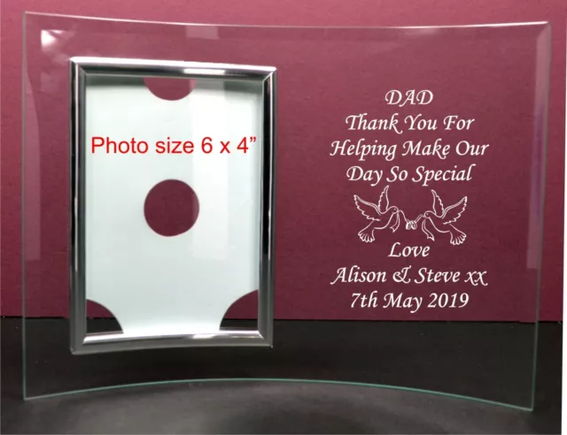 Personalised Engraved Glass Photo Frame In Loving Memory, Birthday Wedding Gift