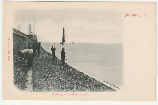 BOULOGNE SUR MER - Pas de Calais - CPA 62 - Pecheurs Entrée du Port Carte 1900