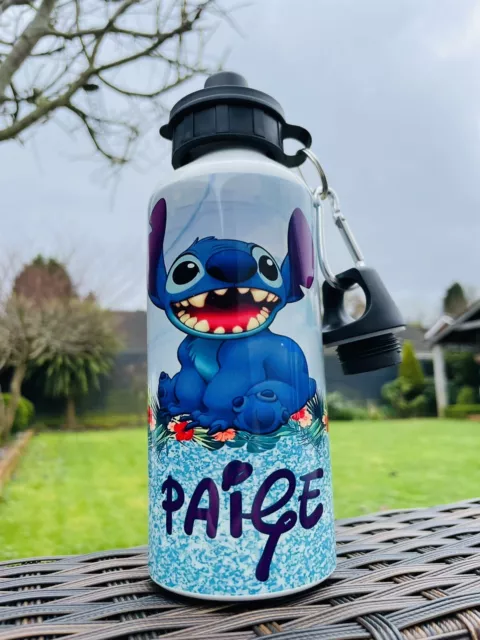 Lilo & Stitch Blue Water Bottle with Straw Reusable Kids 600ml PP blue