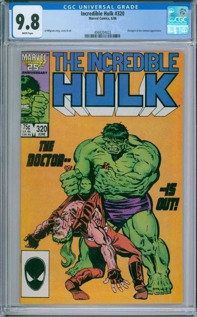 INCREDIBLE HULK 320 CGC 9.8 WP DOC SAMSON AVENGERS new CGC CASE MARVEL 1986
