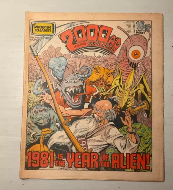 2000AD Comic Prog 194 10 Jan 1981 Judge Dread Strontium Dog The Mean Arena