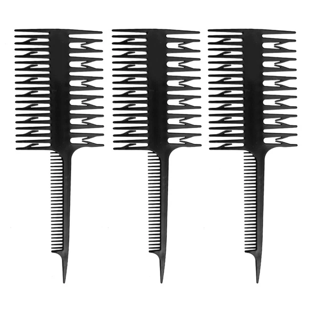 Barber Kamm Aus Kunststoff – Rutschfester Griff, Für Nasses & Trockenes Haar, Friseurbedarf, Schwarz