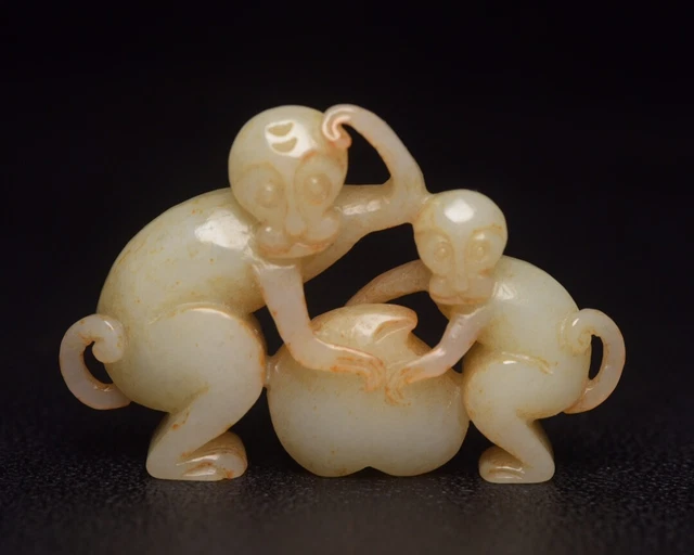 Chinese Antique Tang Dynasty Hetian Ancient Jade Spirit Monkey Jade Pendants